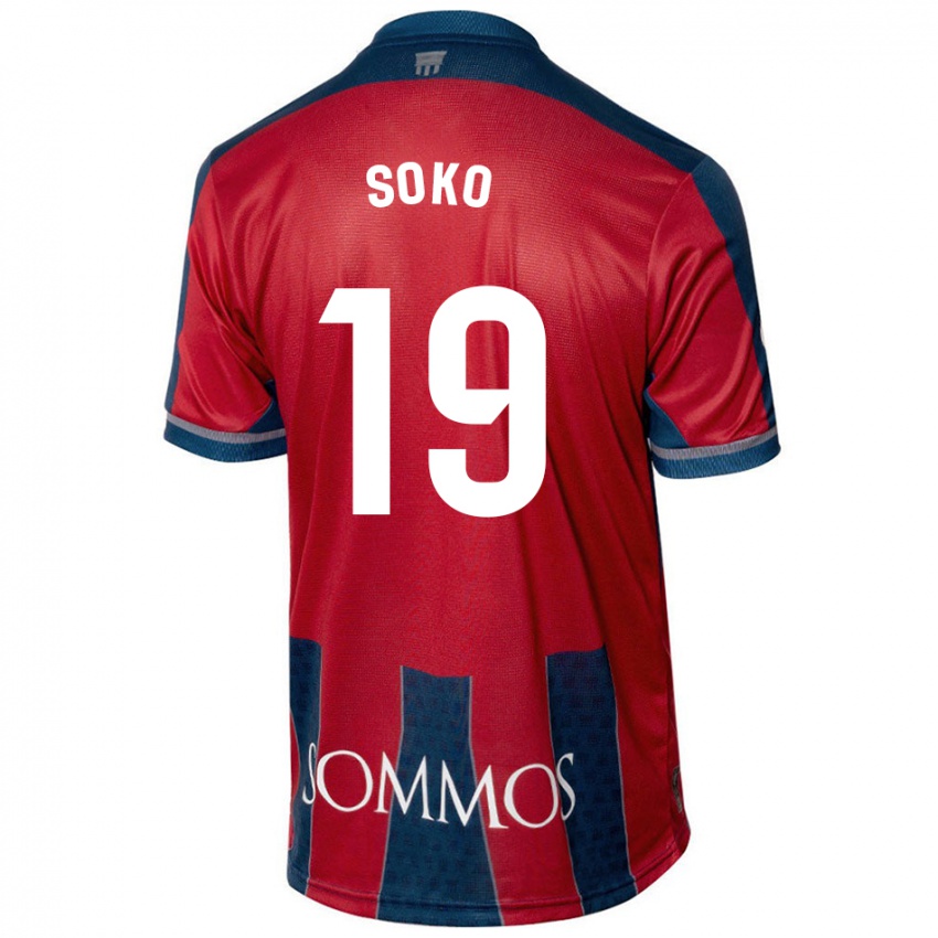 Niño Camiseta Patrick Soko #19 Rojo Azul 1ª Equipación 2024/25 La Camisa