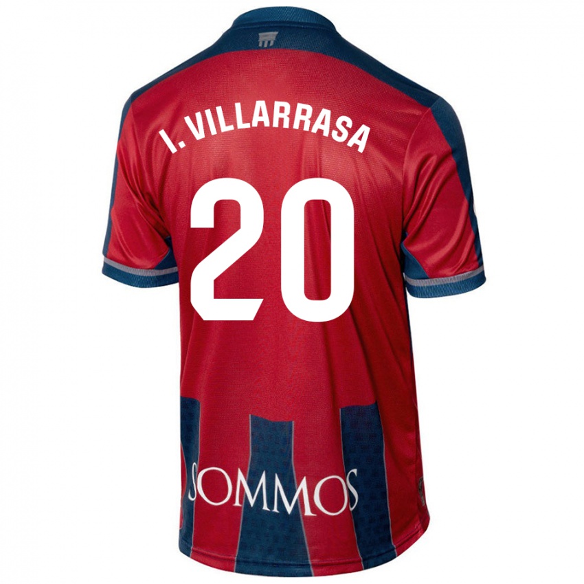 Niño Camiseta Ignasi Vilarrasa #20 Rojo Azul 1ª Equipación 2024/25 La Camisa