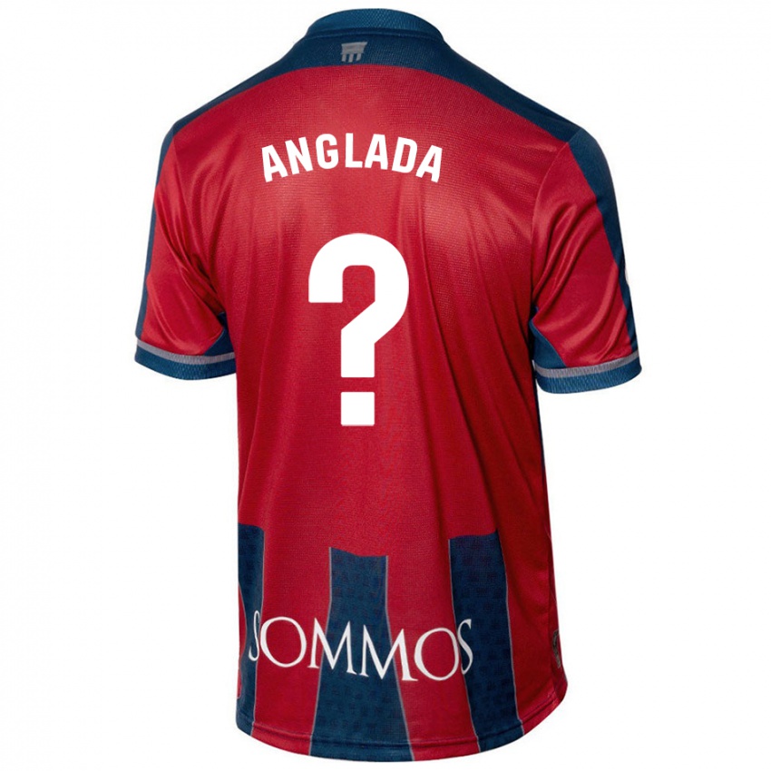 Niño Camiseta Hugo Anglada #0 Rojo Azul 1ª Equipación 2024/25 La Camisa