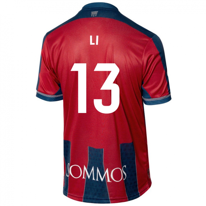 Niño Camiseta Changyi Li #13 Rojo Azul 1ª Equipación 2024/25 La Camisa