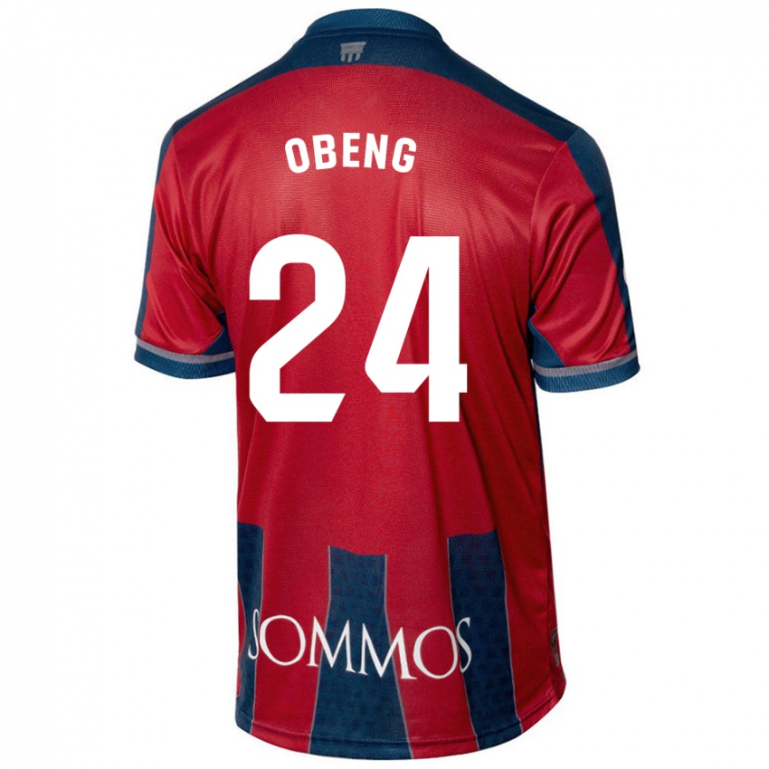 Niño Camiseta Samuel Obeng #24 Rojo Azul 1ª Equipación 2024/25 La Camisa