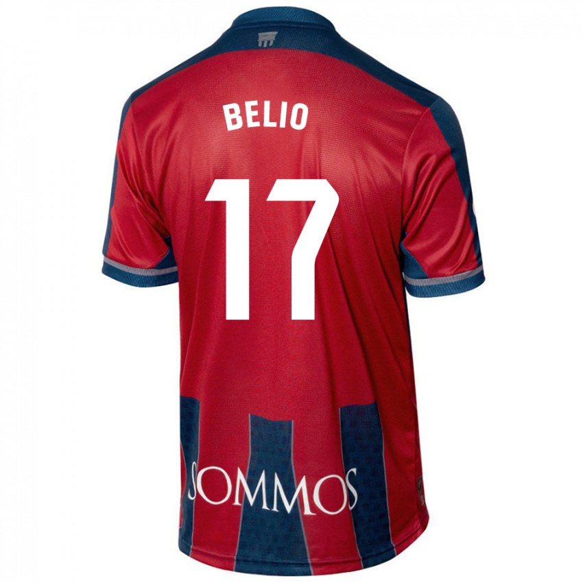 Niño Camiseta Marta Belio #17 Rojo Azul 1ª Equipación 2024/25 La Camisa