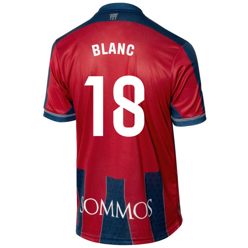 Niño Camiseta Laia Blanc #18 Rojo Azul 1ª Equipación 2024/25 La Camisa