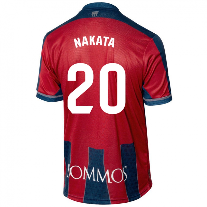 Niño Camiseta Yuki Nakata #20 Rojo Azul 1ª Equipación 2024/25 La Camisa