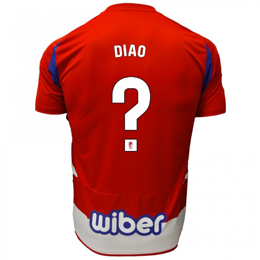 Niño Camiseta Siren Diao #0 Rojo Blanco Azul 1ª Equipación 2024/25 La Camisa