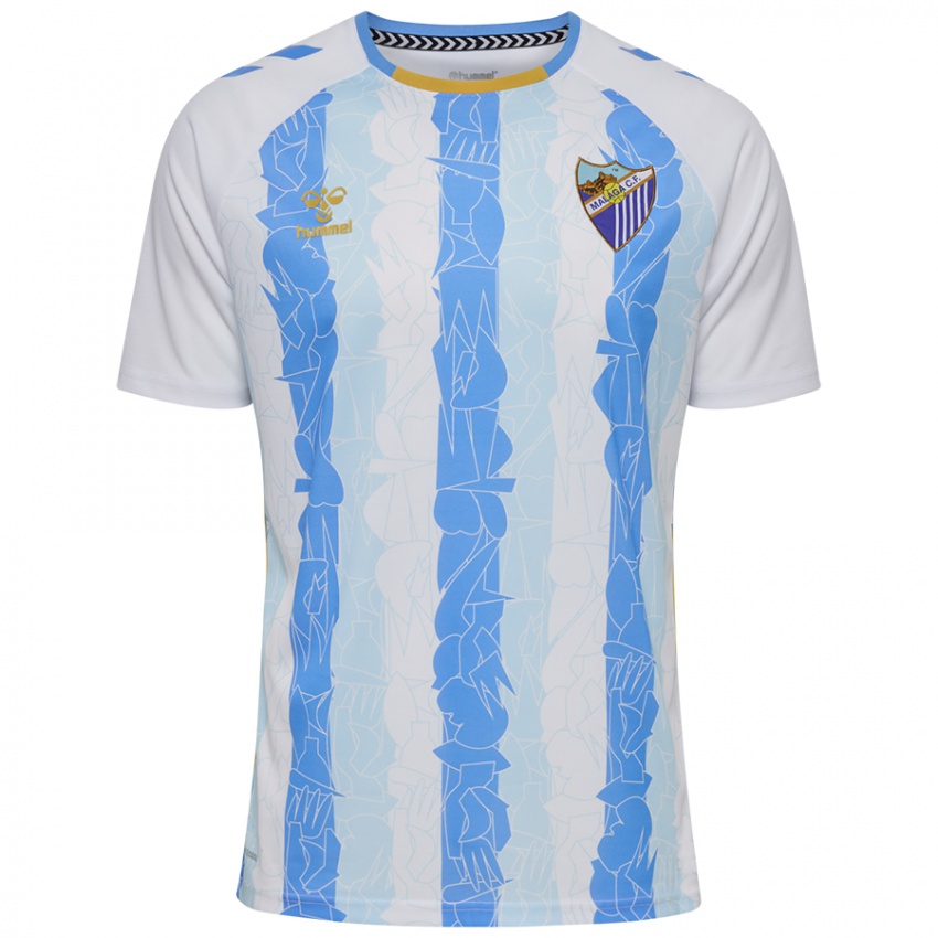 Niño Camiseta Víctor García #14 Blanco Azul 1ª Equipación 2024/25 La Camisa