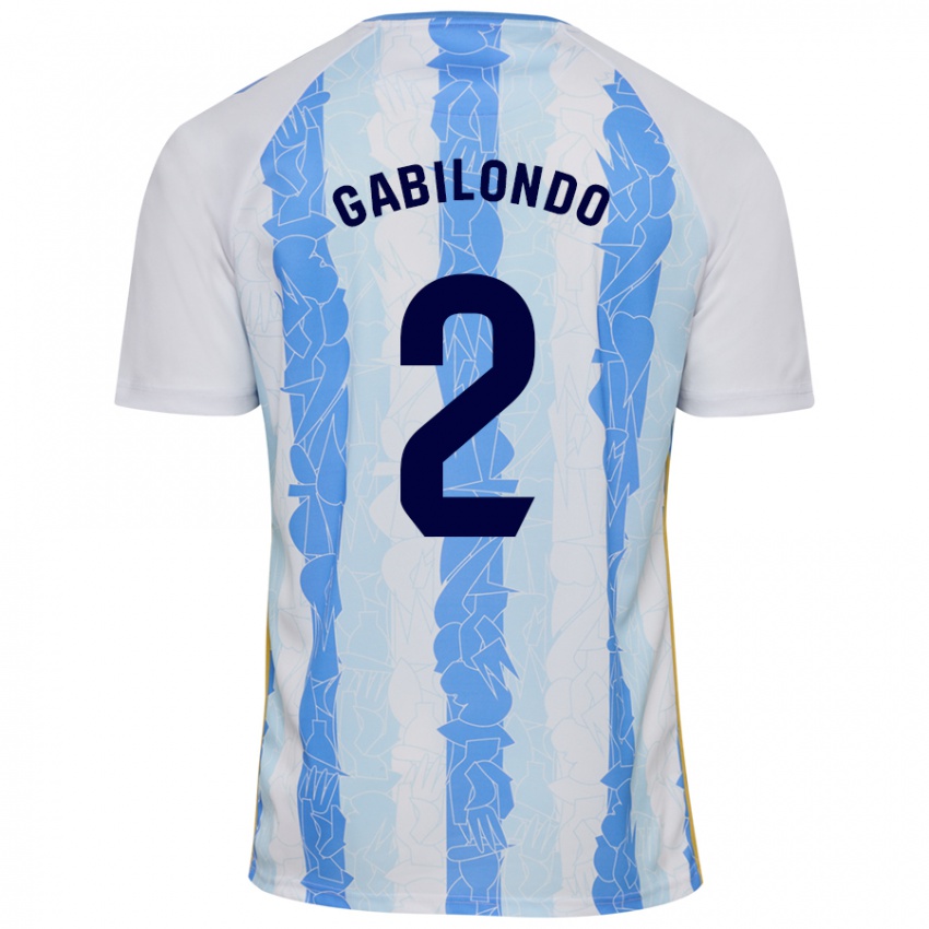 Niño Camiseta Jokin Gabilondo #2 Blanco Azul 1ª Equipación 2024/25 La Camisa