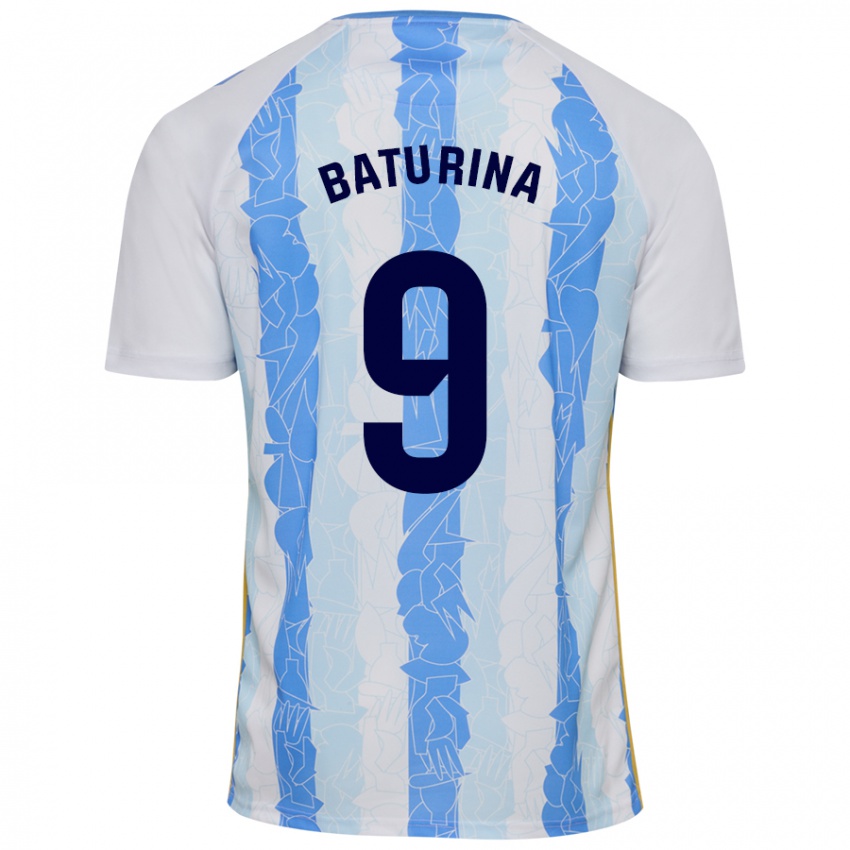 Niño Camiseta Roko Baturina #9 Blanco Azul 1ª Equipación 2024/25 La Camisa