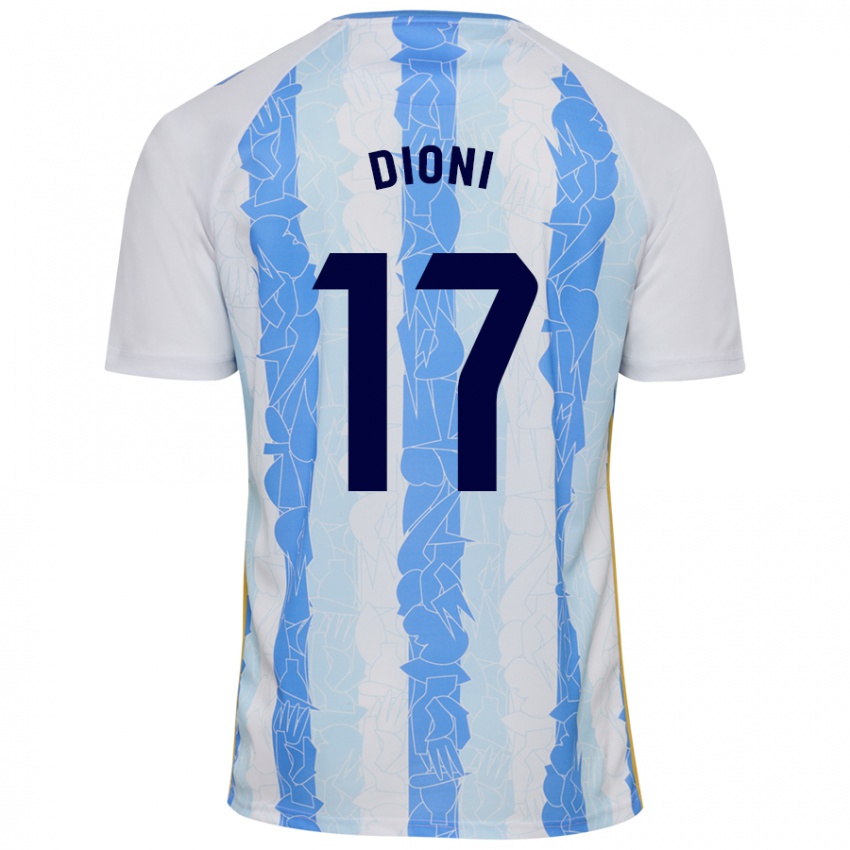 Niño Camiseta Dioni #17 Blanco Azul 1ª Equipación 2024/25 La Camisa