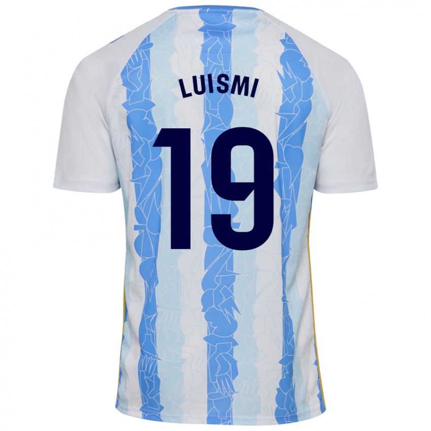 Niño Camiseta Luismi Sánchez #19 Blanco Azul 1ª Equipación 2024/25 La Camisa