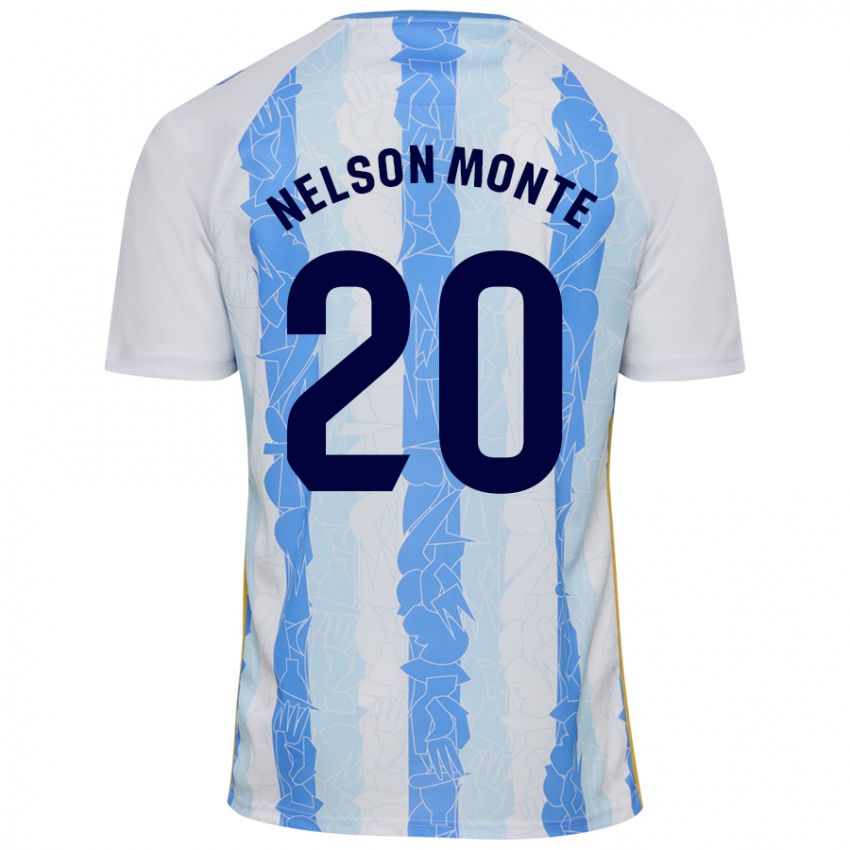 Niño Camiseta Nélson Monte #20 Blanco Azul 1ª Equipación 2024/25 La Camisa