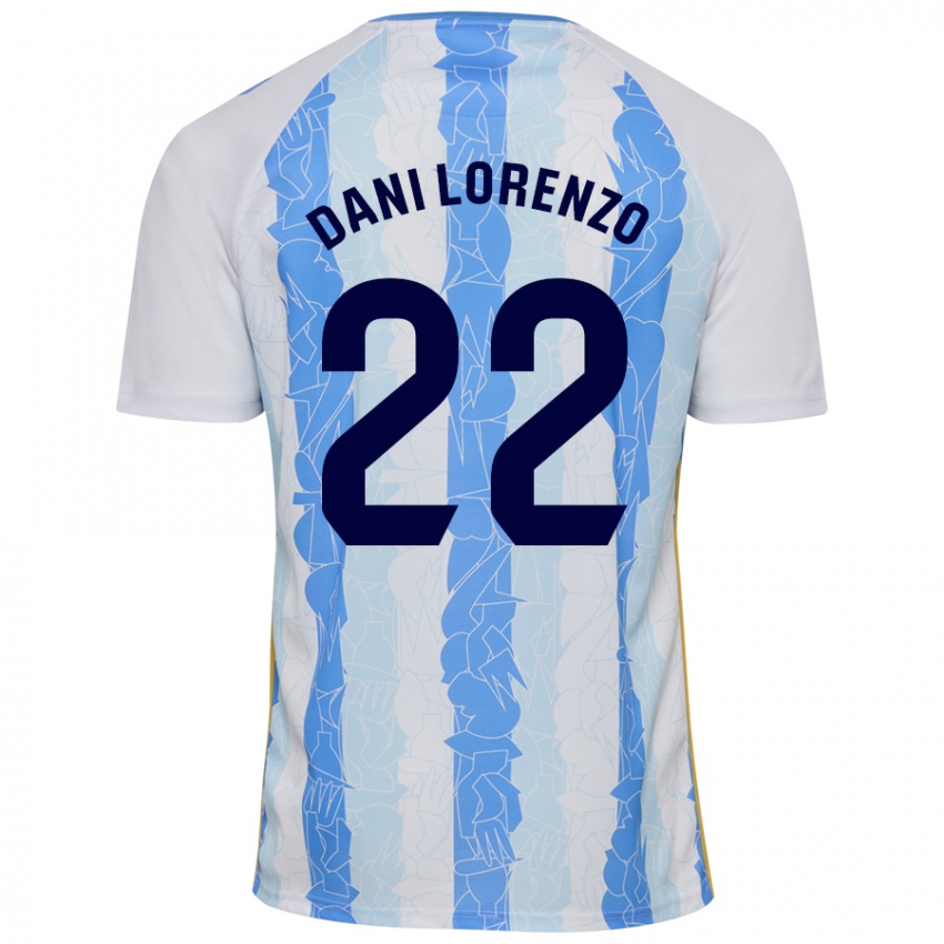 Niño Camiseta Dani Lorenzo #22 Blanco Azul 1ª Equipación 2024/25 La Camisa