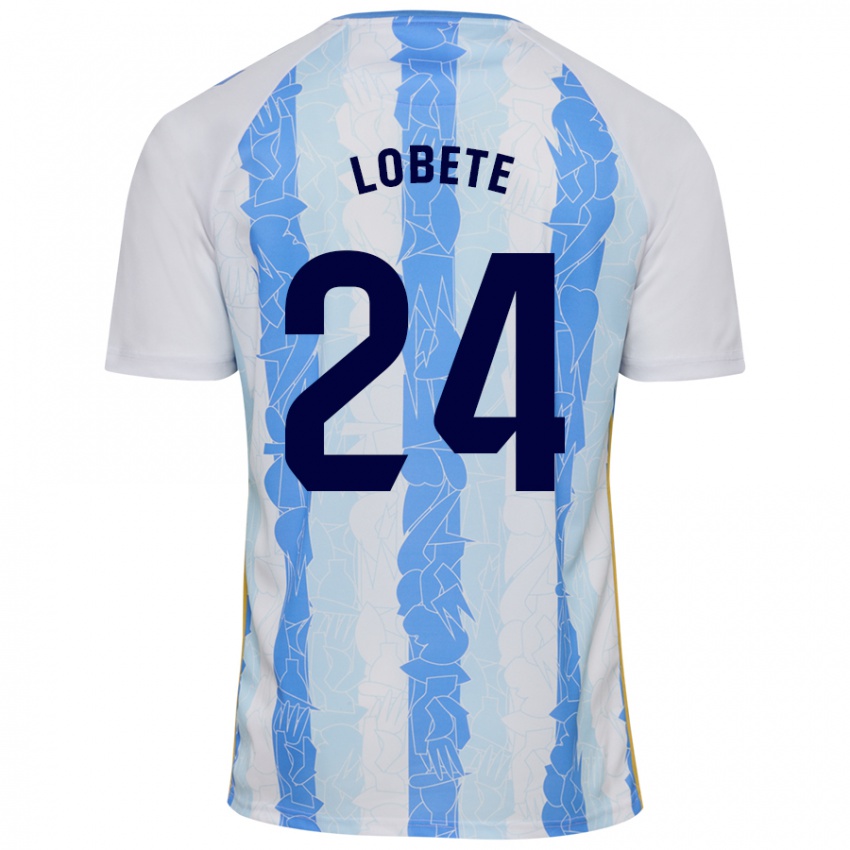 Niño Camiseta Julen Lobete #24 Blanco Azul 1ª Equipación 2024/25 La Camisa