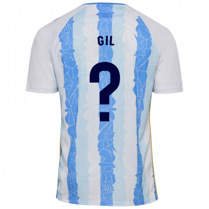 Niño Camiseta José Gil #0 Blanco Azul 1ª Equipación 2024/25 La Camisa