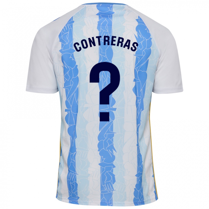 Niño Camiseta Ale Contreras #0 Blanco Azul 1ª Equipación 2024/25 La Camisa