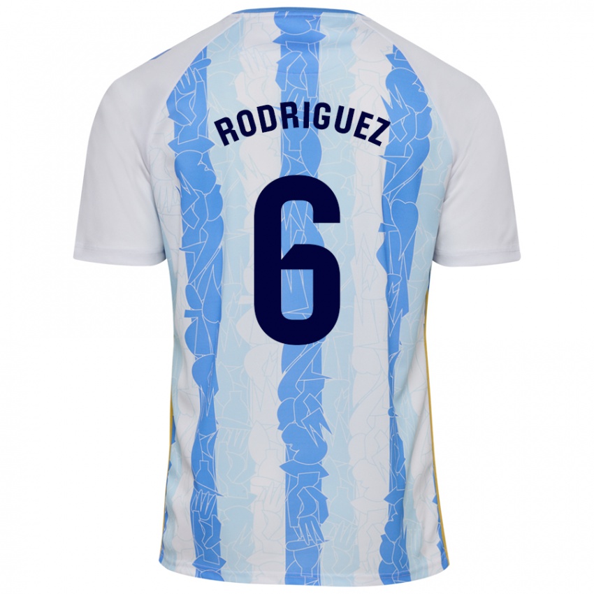 Niño Camiseta Rafa Rodríguez #6 Blanco Azul 1ª Equipación 2024/25 La Camisa