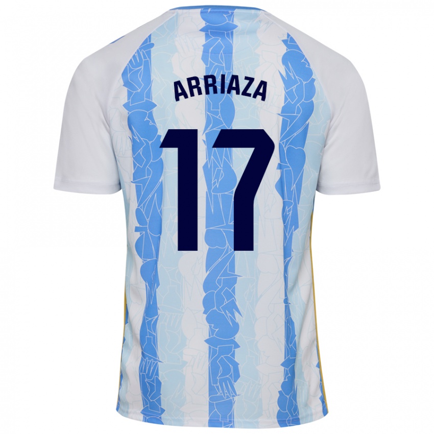 Niño Camiseta Pablo Arriaza #17 Blanco Azul 1ª Equipación 2024/25 La Camisa