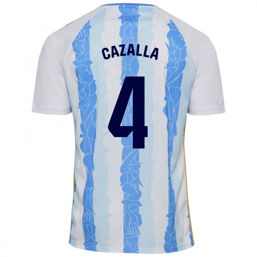 Niño Camiseta Marta Cazalla #4 Blanco Azul 1ª Equipación 2024/25 La Camisa