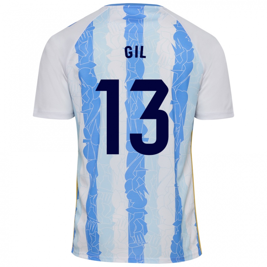 Niño Camiseta Noelia Gil #13 Blanco Azul 1ª Equipación 2024/25 La Camisa