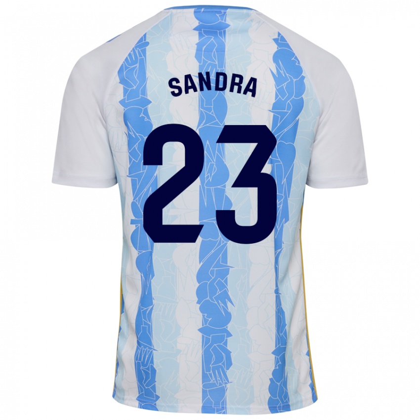 Niño Camiseta Sandra #23 Blanco Azul 1ª Equipación 2024/25 La Camisa