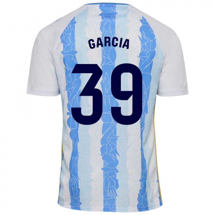 Niño Camiseta Claudia García #39 Blanco Azul 1ª Equipación 2024/25 La Camisa