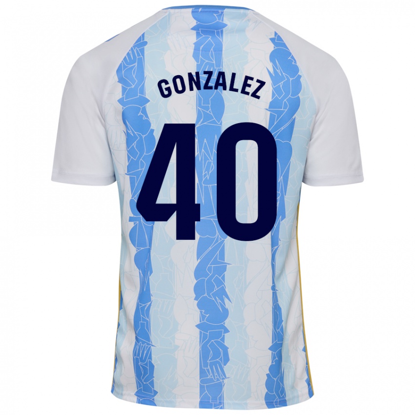 Niño Camiseta Carol González #40 Blanco Azul 1ª Equipación 2024/25 La Camisa