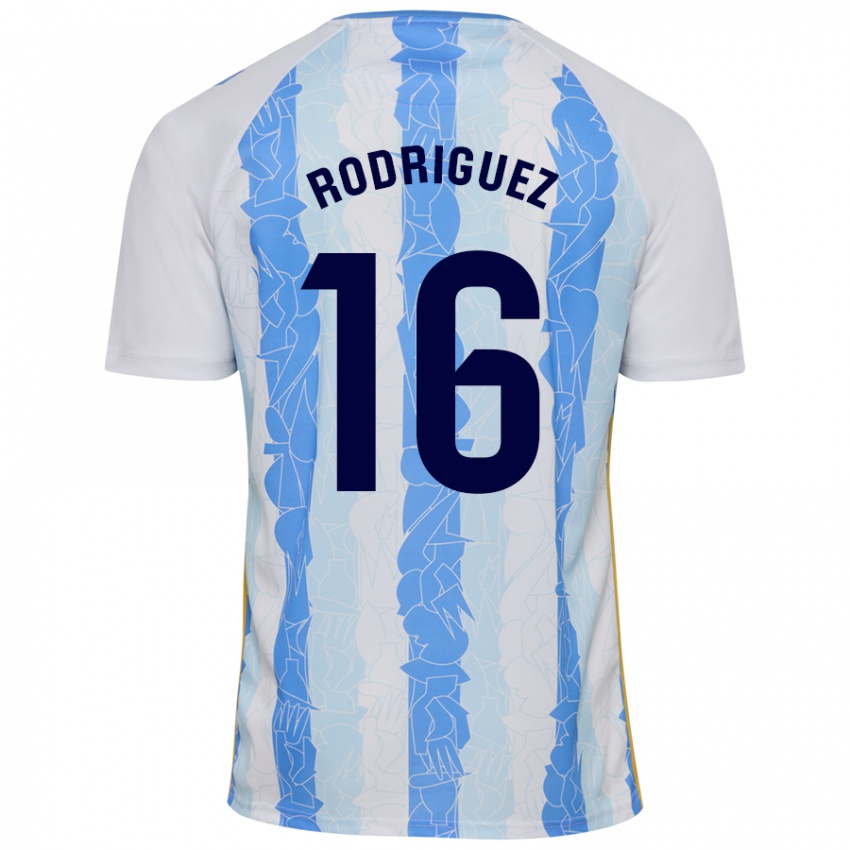 Niño Camiseta Genaro Rodríguez #16 Blanco Azul 1ª Equipación 2024/25 La Camisa