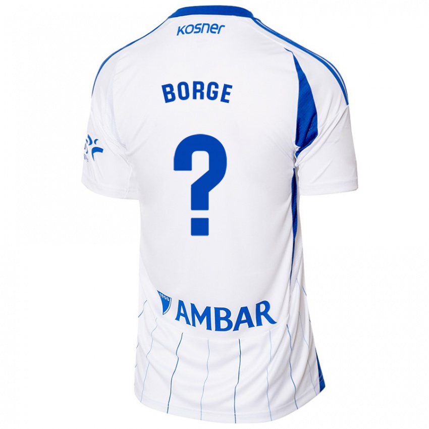 Niño Camiseta Andrés Borge #0 Rojo Blanco 1ª Equipación 2024/25 La Camisa