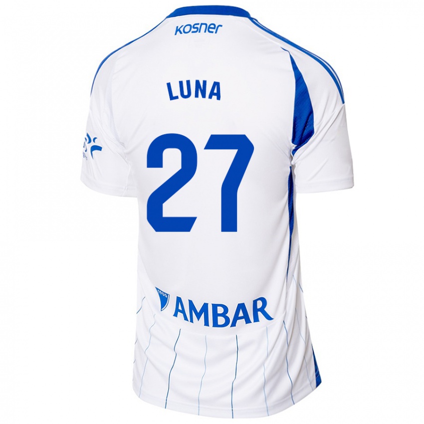 Niño Camiseta Marcos Luna #27 Rojo Blanco 1ª Equipación 2024/25 La Camisa