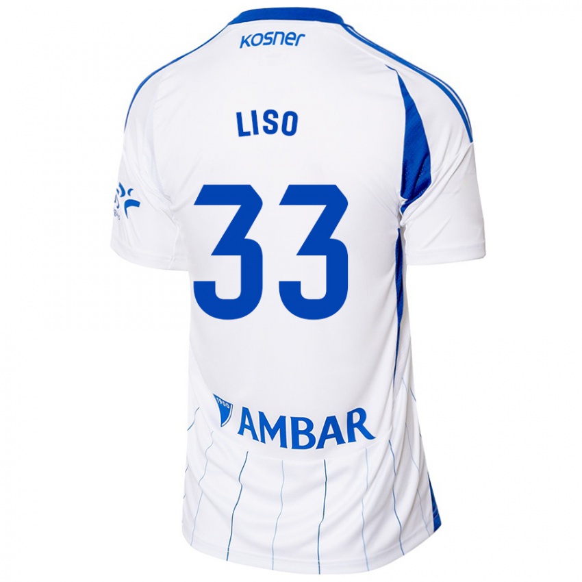 Niño Camiseta Adrián Liso #33 Rojo Blanco 1ª Equipación 2024/25 La Camisa