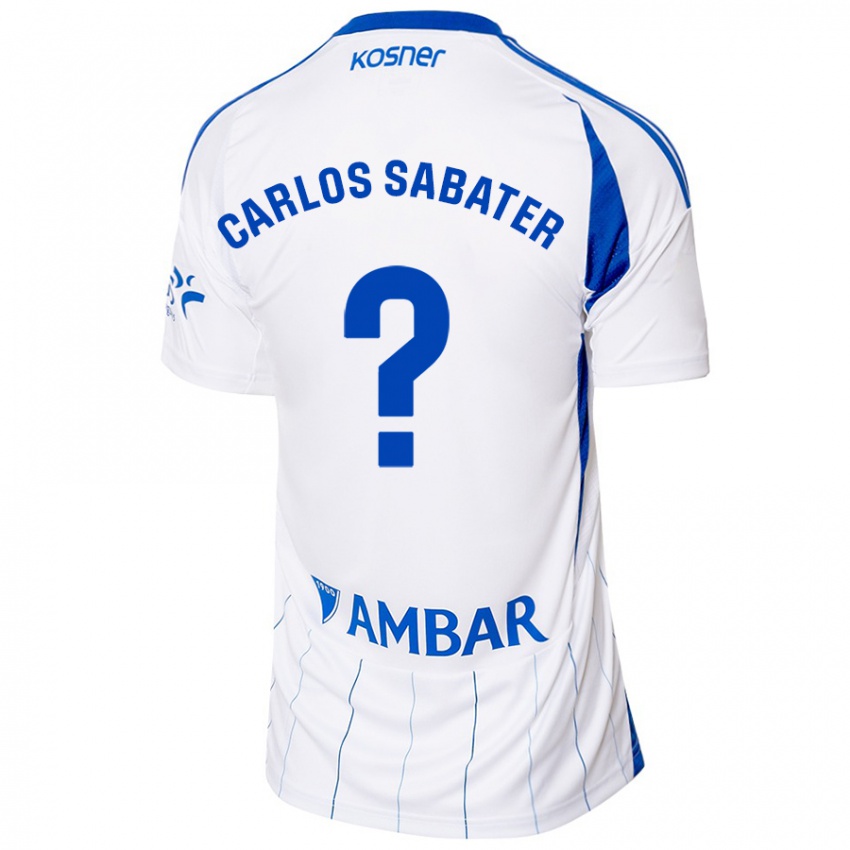 Niño Camiseta Juan Carlos Sabater #0 Rojo Blanco 1ª Equipación 2024/25 La Camisa