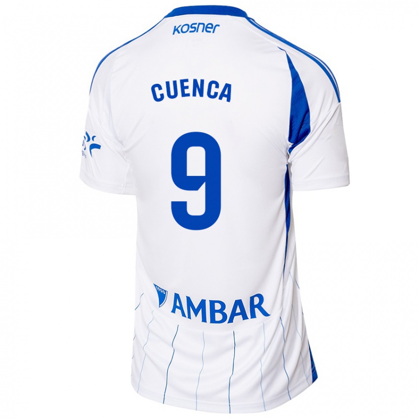 Niño Camiseta Marcos Cuenca #9 Rojo Blanco 1ª Equipación 2024/25 La Camisa