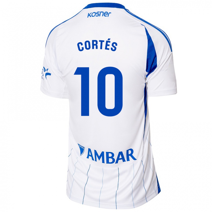 Niño Camiseta Pablo Cortés #10 Rojo Blanco 1ª Equipación 2024/25 La Camisa