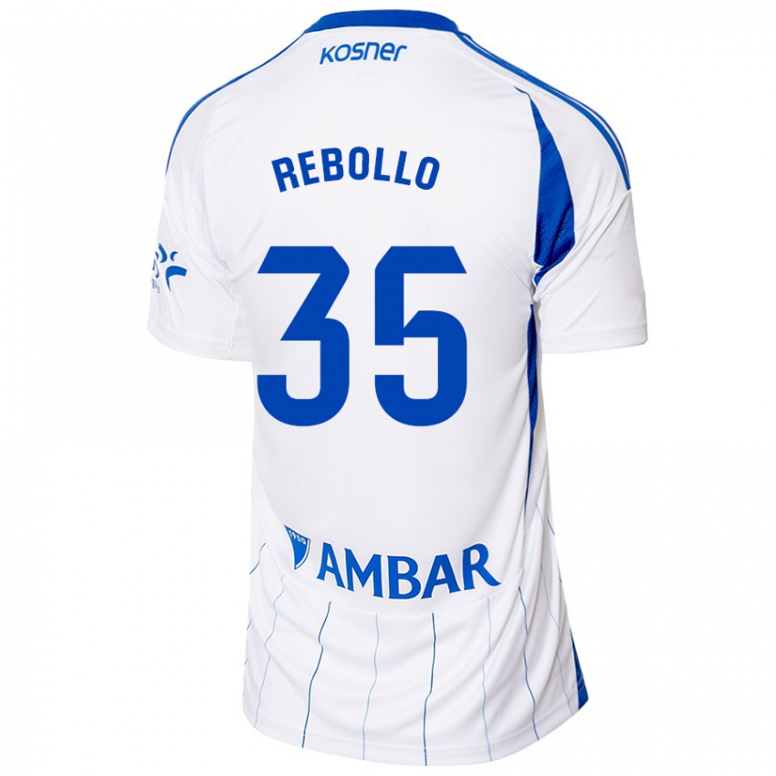 Niño Camiseta Dani Rebollo #35 Rojo Blanco 1ª Equipación 2024/25 La Camisa