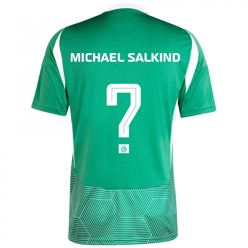 Niño Camiseta Liav Michael Salkind #0 Verde Blanco 1ª Equipación 2024/25 La Camisa