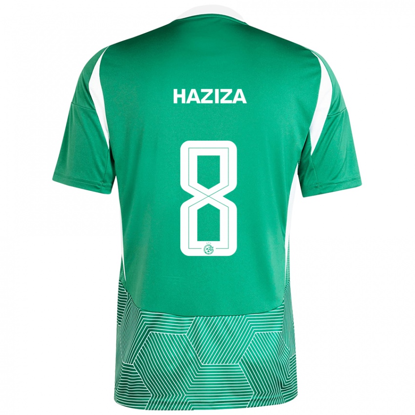 Niño Camiseta Dolev Haziza #8 Verde Blanco 1ª Equipación 2024/25 La Camisa