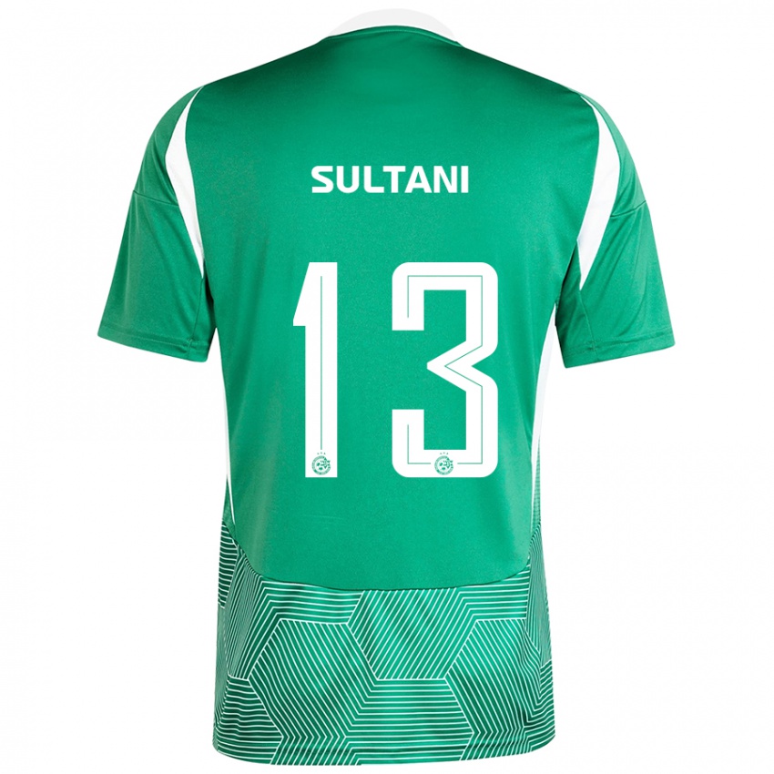 Niño Camiseta Tomás Sultani #13 Verde Blanco 1ª Equipación 2024/25 La Camisa