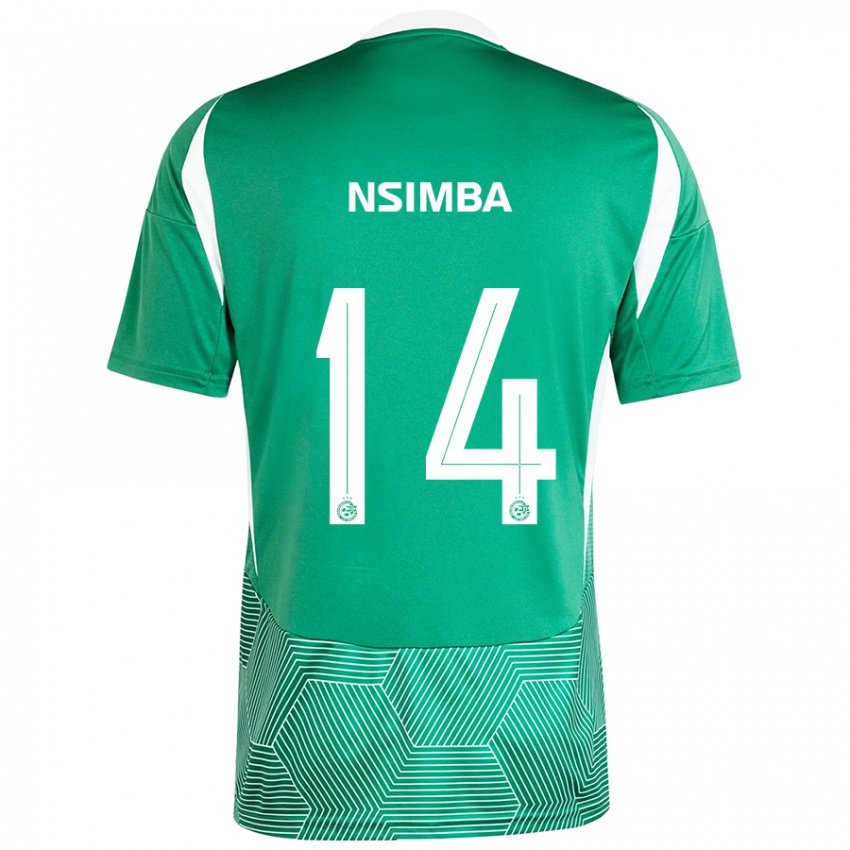 Niño Camiseta Vital Nsimba #14 Verde Blanco 1ª Equipación 2024/25 La Camisa