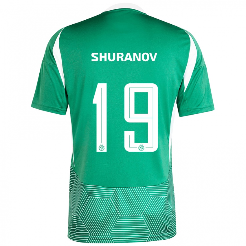 Niño Camiseta Erik Shuranov #19 Verde Blanco 1ª Equipación 2024/25 La Camisa