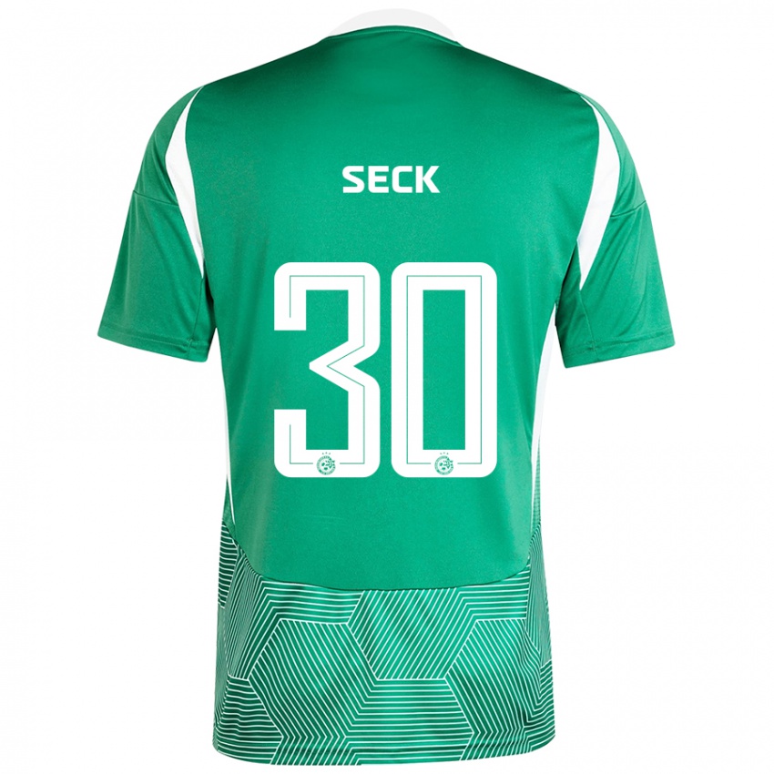 Niño Camiseta Abdoulaye Seck #30 Verde Blanco 1ª Equipación 2024/25 La Camisa