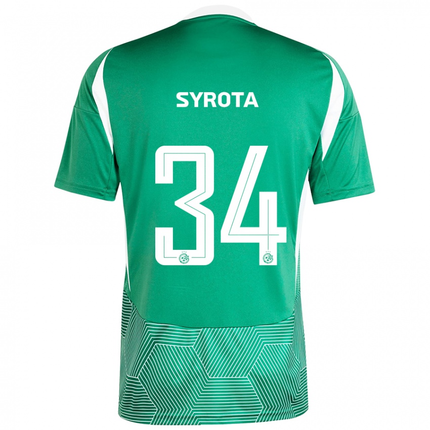 Niño Camiseta Oleksandr Syrota #34 Verde Blanco 1ª Equipación 2024/25 La Camisa