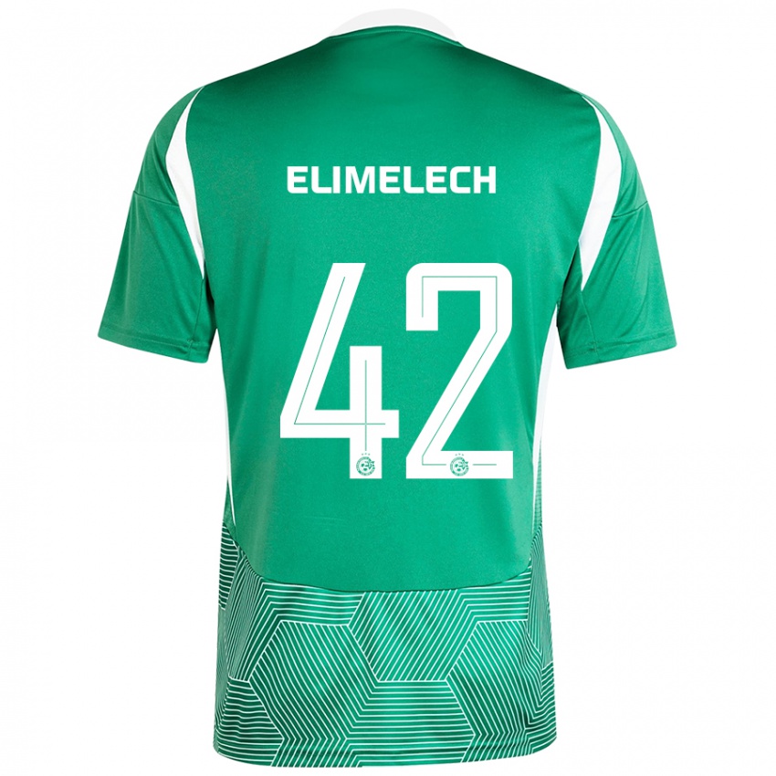 Niño Camiseta Roey Elimelech #42 Verde Blanco 1ª Equipación 2024/25 La Camisa