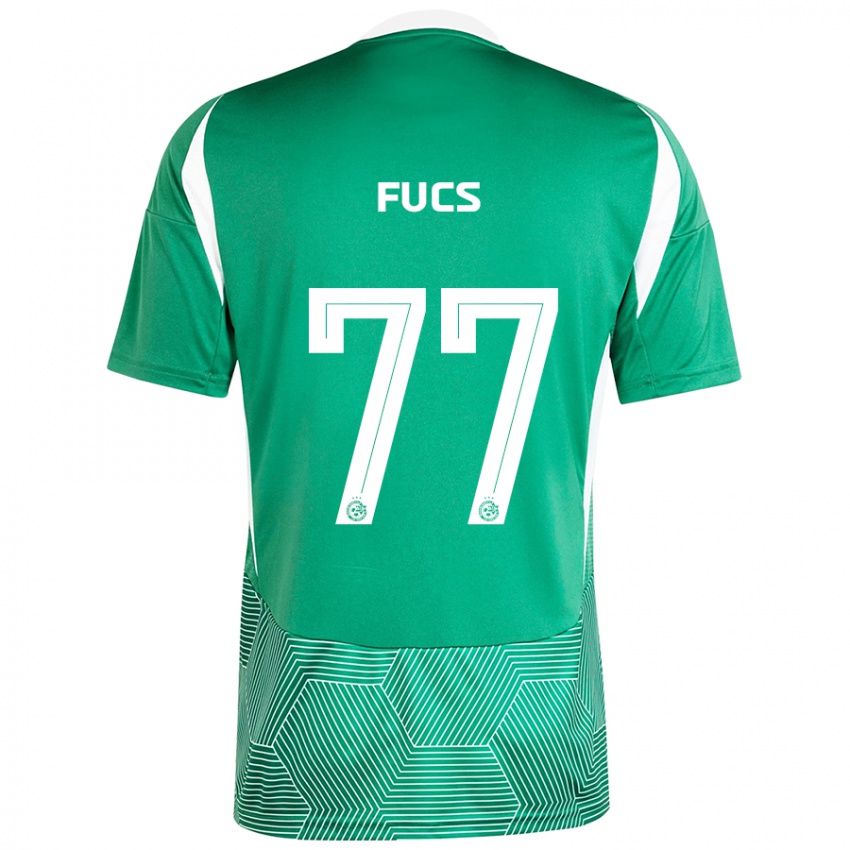 Niño Camiseta Roee Fucs #77 Verde Blanco 1ª Equipación 2024/25 La Camisa