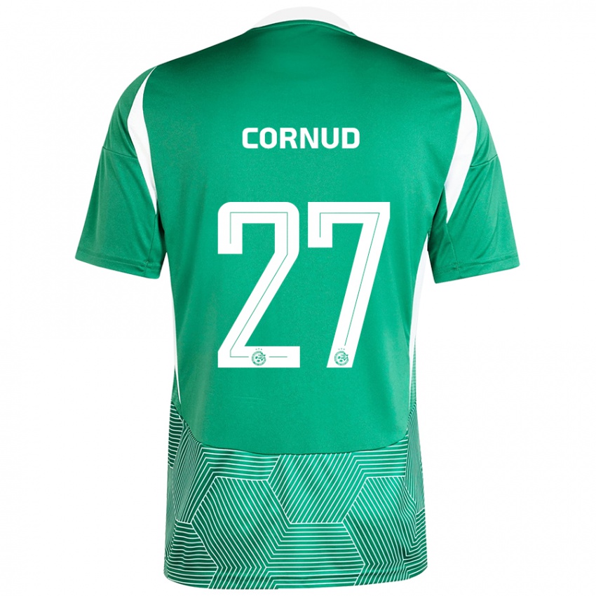 Niño Camiseta Pierre Cornud #27 Verde Blanco 1ª Equipación 2024/25 La Camisa