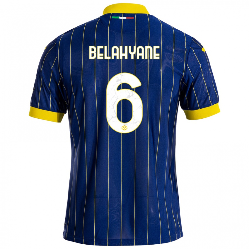 Niño Camiseta Reda Belahyane #6 Azul Amarillo 1ª Equipación 2024/25 La Camisa