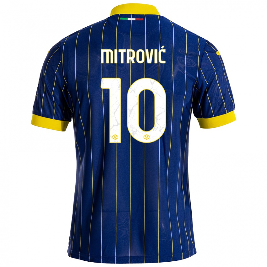 Niño Camiseta Stefan Mitrović #10 Azul Amarillo 1ª Equipación 2024/25 La Camisa