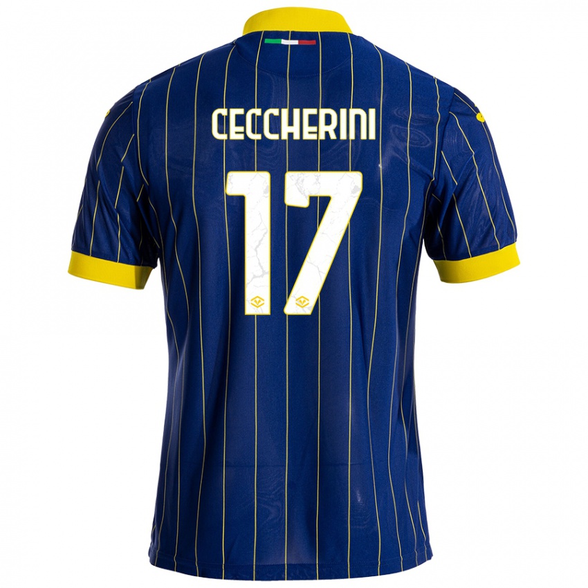 Niño Camiseta Federico Ceccherini #17 Azul Amarillo 1ª Equipación 2024/25 La Camisa