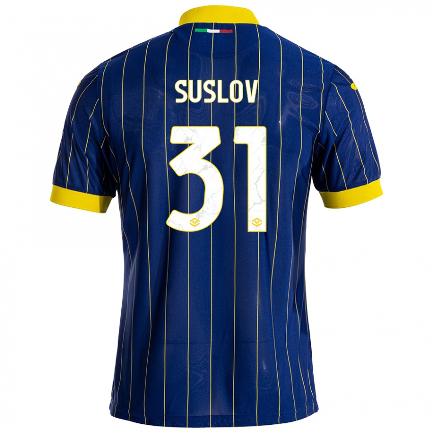 Niño Camiseta Tomas Suslov #31 Azul Amarillo 1ª Equipación 2024/25 La Camisa