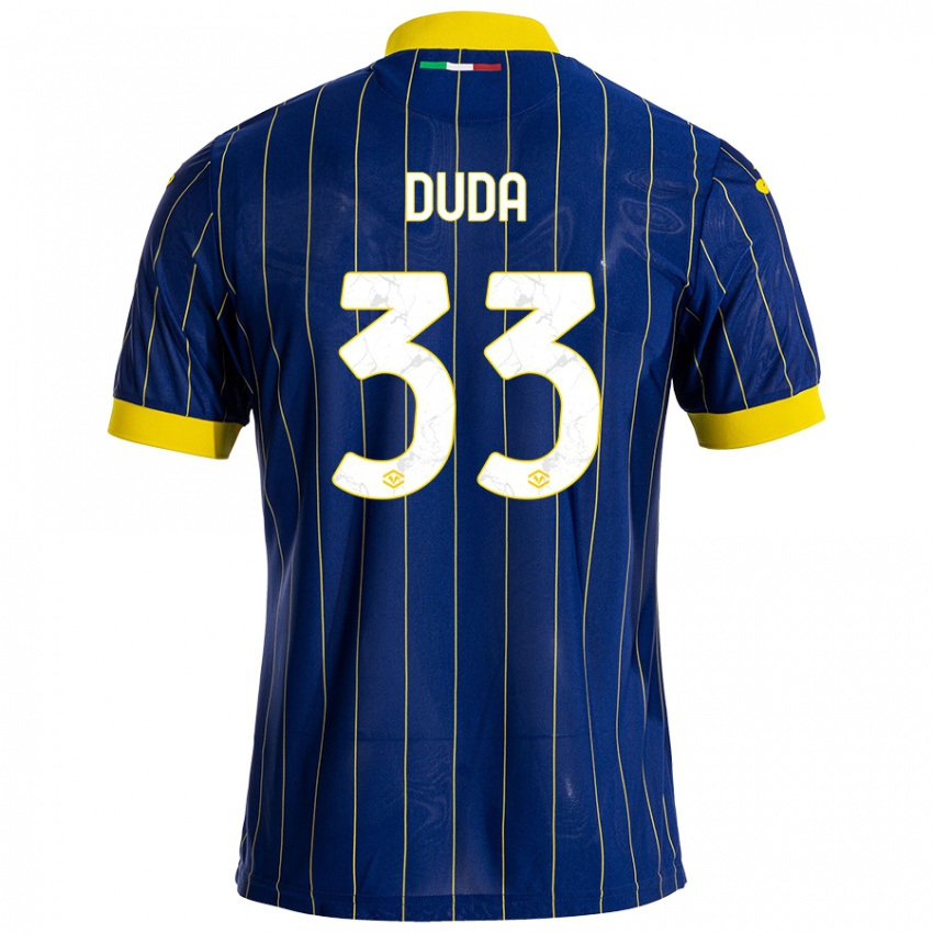 Niño Camiseta Ondrej Duda #33 Azul Amarillo 1ª Equipación 2024/25 La Camisa