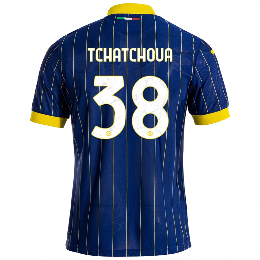 Niño Camiseta Jackson Tchatchoua #38 Azul Amarillo 1ª Equipación 2024/25 La Camisa